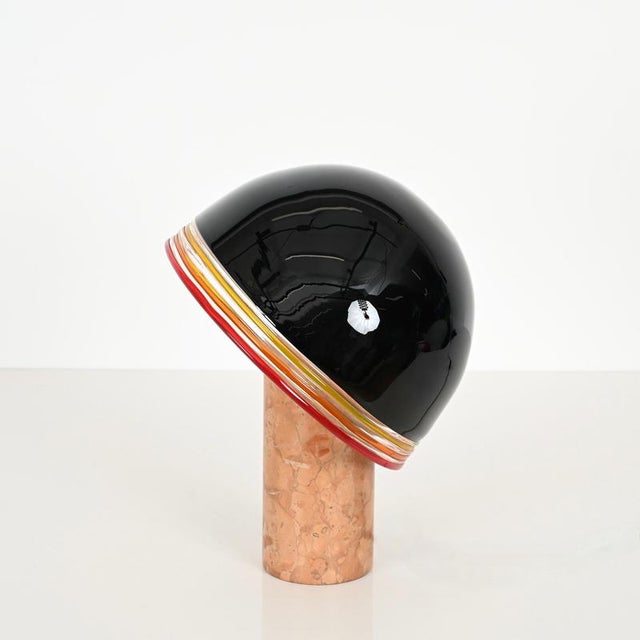 Febo Red Marble and Murano Glass Table Lamp attributed to Pamio & Toso for Leucos, 1970s For Sale - Image 4 of 18