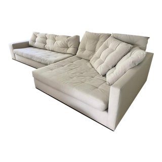 Environment Studio Modern Ecru Upholstered Sectional For Sale