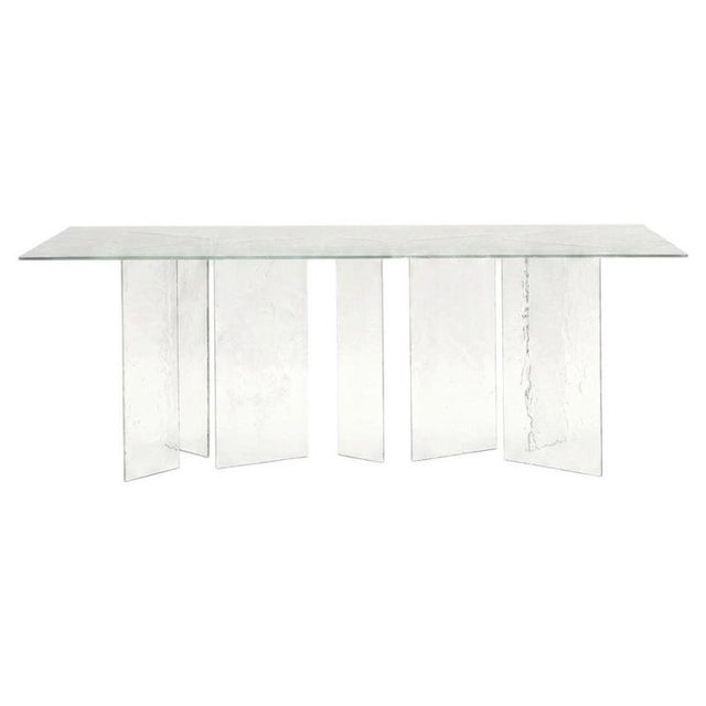 Zero Rectangular Dining Table in Epoxy Resin & Crystal Clear Glass by Wedo For Sale - Image 8 of 8