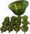 Modern 1970s Vintage Green Carnival Glass Punch Bowl Set With 12 Cups For Sale - Image 3 of 4