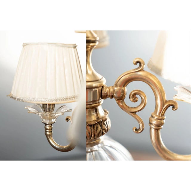 Delta Quattro 5-Light Crystal Table Lamp in Silver Finish For Sale - Image 6 of 13