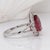 Pink Tourmaline Ring With Natural Diamond Halo: Solid 14k Gold, Pear Cut 11x8mm, Size 6.75 For Sale - Image 10 of 10