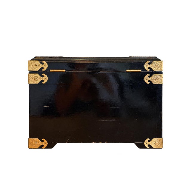 Vintage Chinese Black Lacquer Jewelry Chest For Sale In Los Angeles - Image 6 of 10