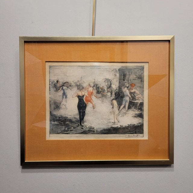 Clement Lambert, Gouache Day at the Beach, 1890s, Paper, Framed For Sale - Image 4 of 16