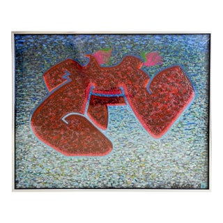 1994 Abstract Red & Blue Horse Painting For Sale