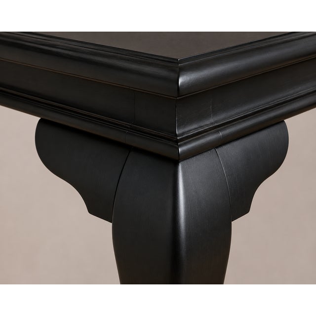 Traditional Vintage Black Queen Anne Drop-Leaf Dining Table For Sale - Image 3 of 4