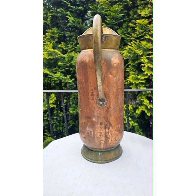 Pre-war brass and copper water jug ​​for umbrellas and flowers, dimensions: height 63 cm, diameter at the base 21 cm.