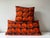 Orange Early 21st Century Hand Dyed Elephant Block Print Lumbar Pillow For Sale - Image 8 of 8