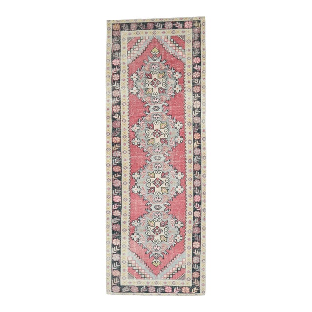1970s Turkish Hand-Knotted Runner Rug For Sale