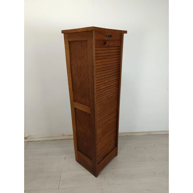 1930s Tambour Front Filing Cabinet, 1930s For Sale - Image 5 of 16