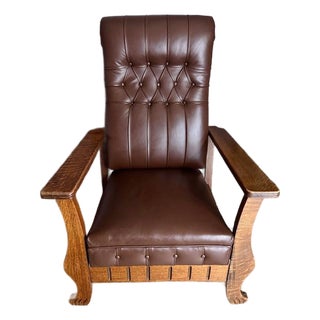 Antique 1900's "The Kelly Automatic Morris Reclining Chair" For Sale