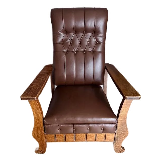 Antique 1900's "The Kelly Automatic Morris Reclining Chair" For Sale