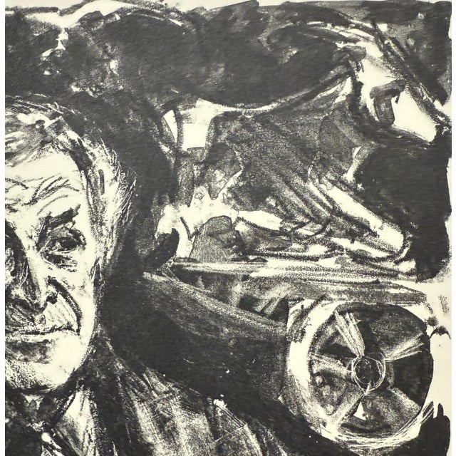 Printmaking Materials Arbit Blatas, Lithuanian French Artist Arbit Blatas Lithograph Marc Chagall School of Paris, 1962 For Sale - Image 7 of 7