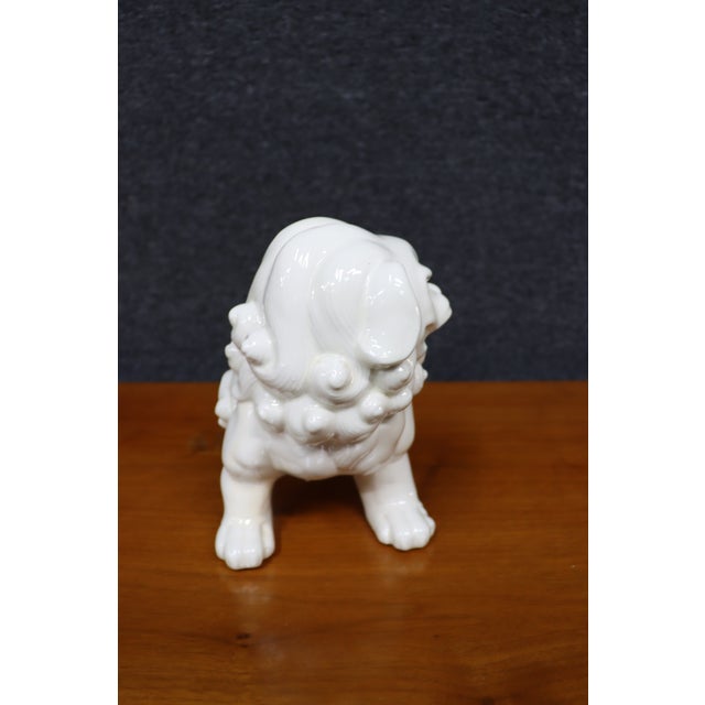 Chinoiserie White Porcelain Foo Dog For Sale - Image 3 of 6