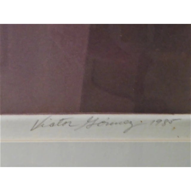 Victor Gomez Abstract Unique Monotype Modern Art 1985 For Sale - Image 4 of 9