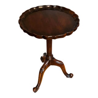 Vintage Chippendale Style Mahogany Pie-Crust Side Tea Table For Sale