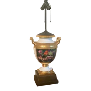 Early 19th Century Continental German Porcelain D Monogram Lamp
