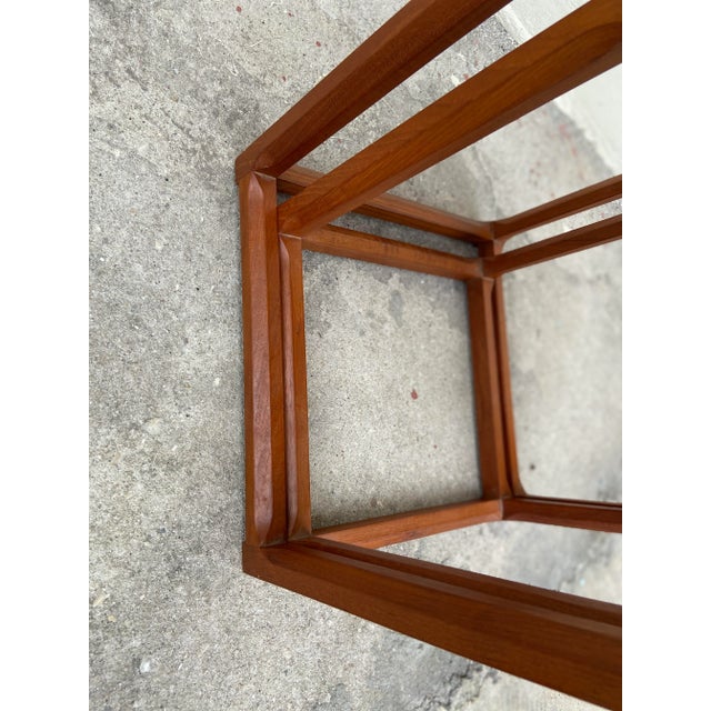 Mid Century Modern Teak Nesting Tables | Set of Two by Kai Kristiansen For Sale - Image 10 of 12