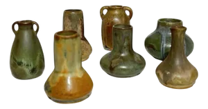 Stoneware Miniature Vases by Denbac & Charles Greber, Set of 7