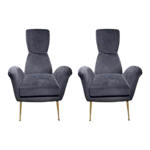 1960s Pair of Italian Modern Sculptural Lounge Chairs