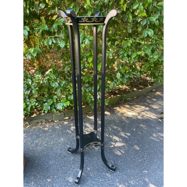 Black and Gilt Lacquered Paris Fern Stand For Sale In Savannah - Image 6 of 10