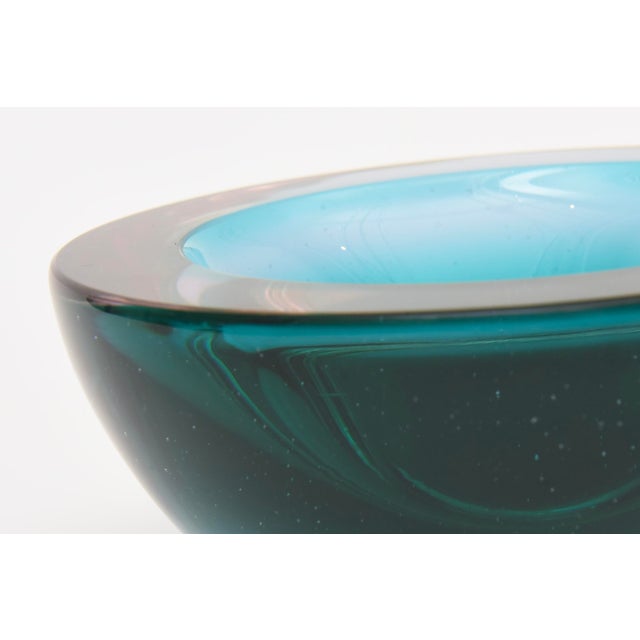 Glass Vintage Murano Sommerso Glass Geode Bowl by Alesandro Mandruzzato, 1970's For Sale - Image 7 of 12