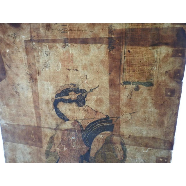 Early Kunisada I Utagawa Beauty Sewing Japanese Woodblock For Sale - Image 9 of 9