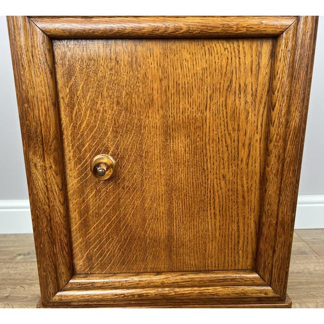 Wood Antique French Oak Bedside Tables with Marble Tops, Set of 2 For Sale - Image 7 of 14