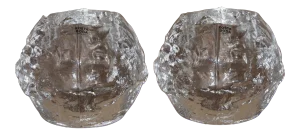 Kosta Boda 4" Glass Snowball Votive Candle Holders - Set of 2