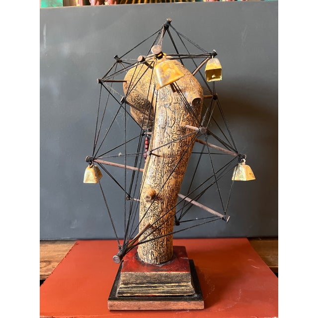 Sculpture Materials Vintage Rare Handmade Esoteric Divination Statue With Question and Answer Pendulum. For Sale - Image 7 of 10