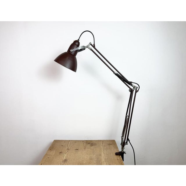 Vintage Brown Architect Table Lamp from Napako, 1950s For Sale - Image 4 of 18
