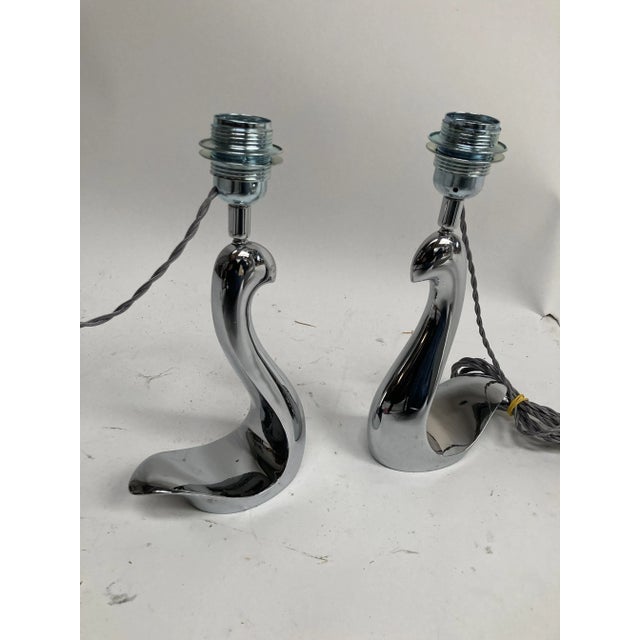 1950s Bronze Nickelé Lamps by Richardo, Set of 2 For Sale - Image 5 of 5