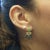 2000 - 2009 Vintage Briolette Cut Green Tourmaline & Diamond Dangling Stud Earrings in 18K For Sale - Image 5 of 7