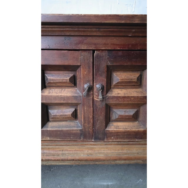 Antique Spanish European Patinaed Wood Cabinet For Sale - Image 15 of 17