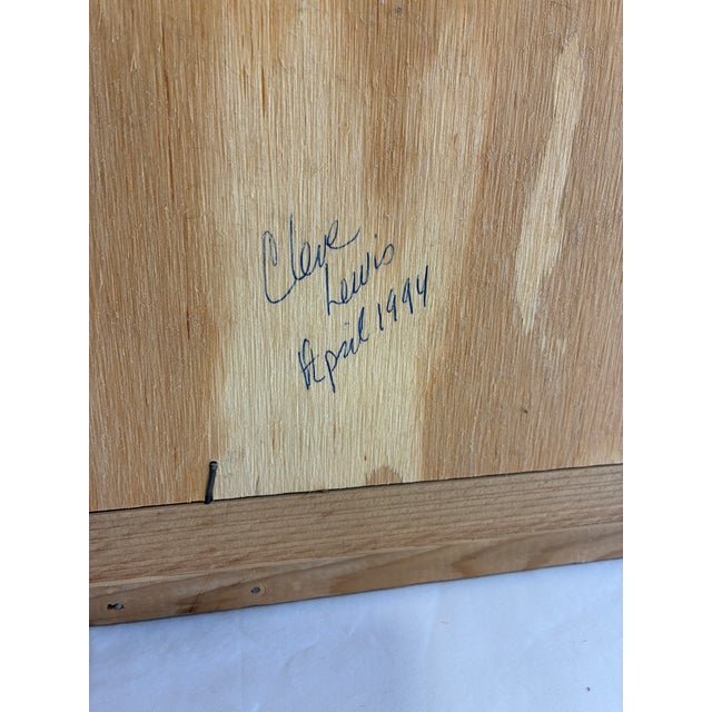 Signed Wood Marquetry Diorama"Grandma's Passion" by Cleve Lewis, 1994 For Sale - Image 15 of 18