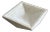 Faceted White Marble Square Bowl For Sale