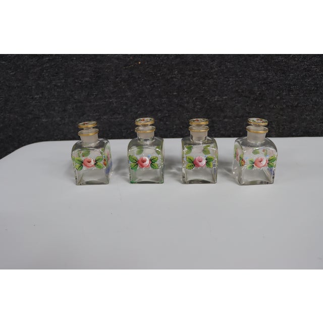 Transparent Westmoreland Hand-Painted Glass Vanity Set For Sale - Image 8 of 12