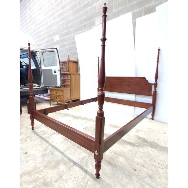 Henkel Harris Wild Black Cherry Semi Poster Queen Size Bed For Sale In Washington DC - Image 6 of 12