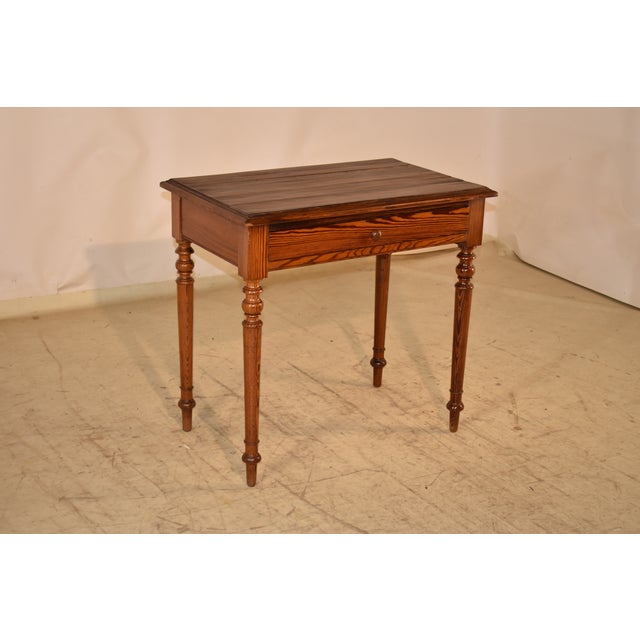 Brown 19th Century Pitch Pine Side Table From France For Sale - Image 8 of 8