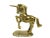 Metal Vintage Brass Unicorn Horse Figurine Model For Sale - Image 7 of 7