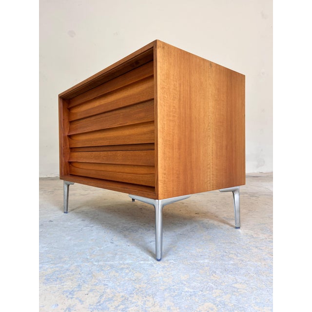 Chest of Drawers in Walnut with New Chrome Feet For Sale - Image 3 of 11