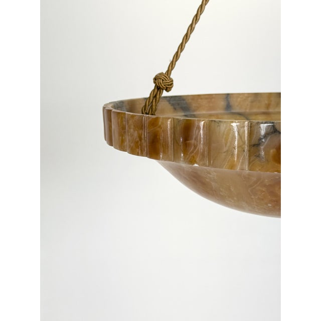Swedish Grace Sculptural Alabaster Pendant Lamp, 1920s For Sale - Image 4 of 13