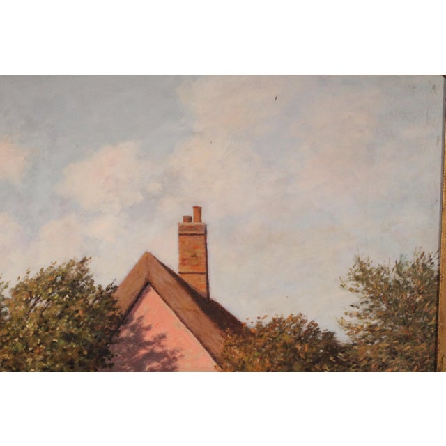 Wood 1980s Painting by Tony Johnson (Born 1941) Titled "Lakeside" For Sale - Image 7 of 12