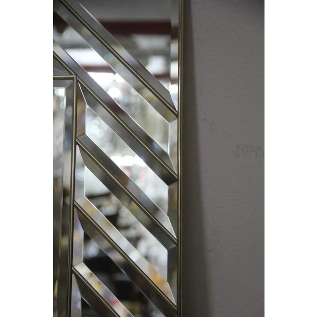 Mid-Century Italian Brass and Crystal Mirror, 1970s For Sale - Image 10 of 12
