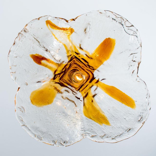 Orange Petal Pendant Lamp by Carlo Nason for Mazzega, 1970 For Sale - Image 12 of 15
