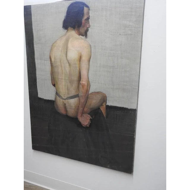 This is a stunning oil painting on canvas titled Male Model by listed artist Robert Whitmore (American; 1890-1979), dated...