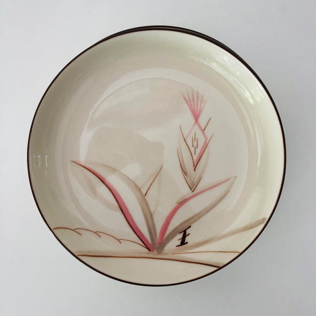 Midcentury Dragon Flower Pattern China Set of 4 Salad Plates 7.5" D , Makers mark reads " Winfield Hand Crafted in...