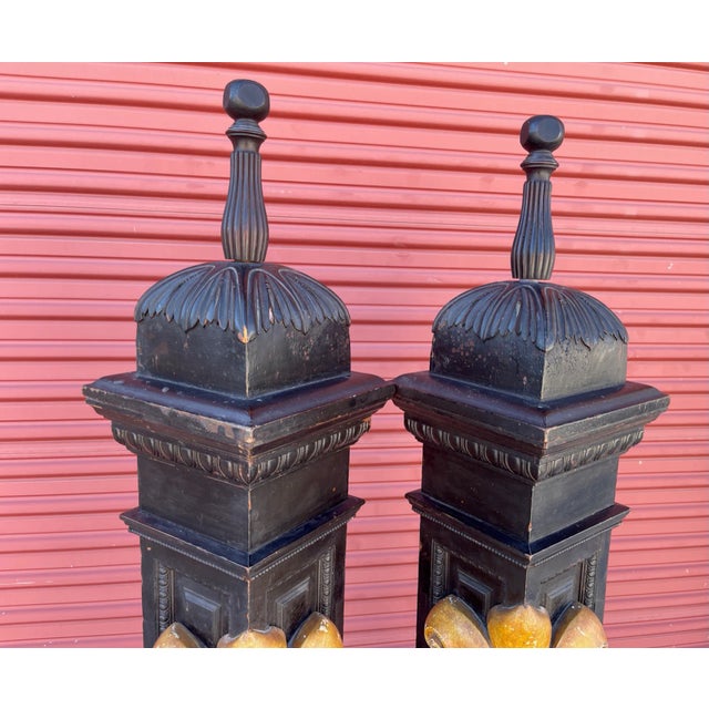 Antique 19c Architectural Salvage Newel Post-A Pair For Sale In Palm Springs - Image 6 of 13