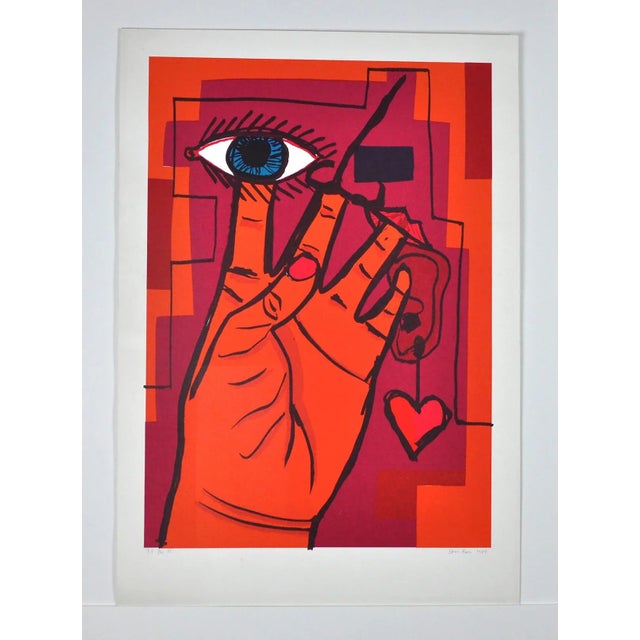 Screen print by lars ravn, untitled, 1987 signed. art size: 85 cm h x 60 cm w, paper size: 100 cm h x 70 cm w comes...