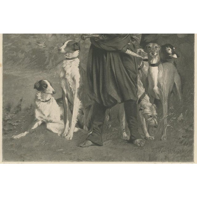 19th Century Antique Master of the Hounds Photogravure after Jean-Léon Gérôme, 1880 For Sale - Image 5 of 9